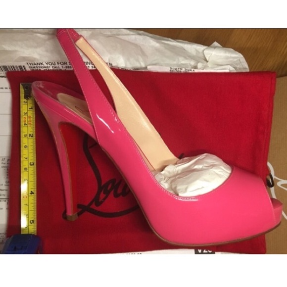 Christian Louboutin NWT Fuchsia Pink Platform Peep Toe Heels💕Price Firm - Picture 13 of 13